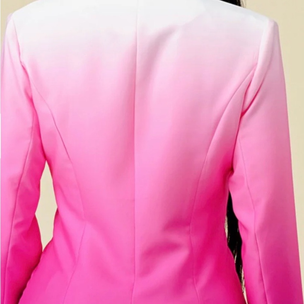 KAILIER Women’s Ombre Pink Blazer Jacket and matching shorts. Size small - Picture 4 of 11